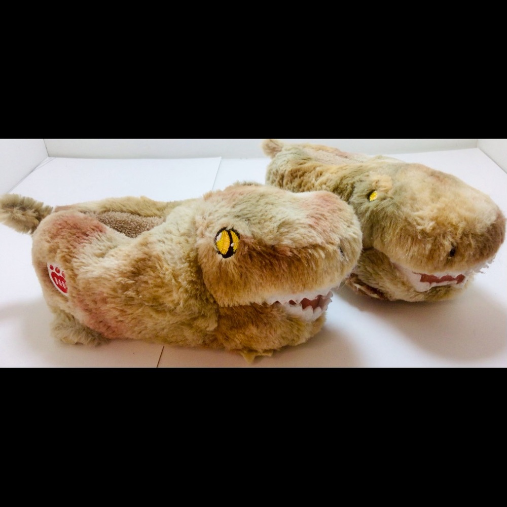 Build A Bear Slippers Child XXSmall (7-8) Dinosaur T-Rex Authentic B.A.B